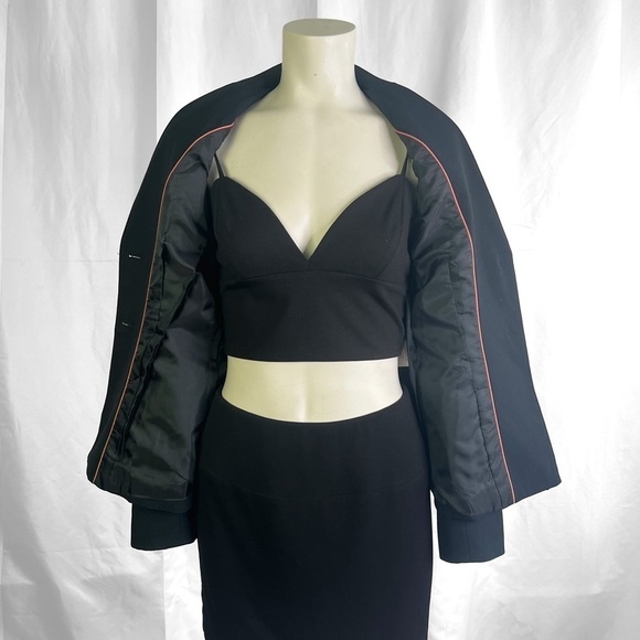 CUE BLACK BLAZER SINGLE BREAST BLAZER BACK SLIT  MADE IN AUSTRALIA WOMEN SIZE 8 - Picture 14 of 15